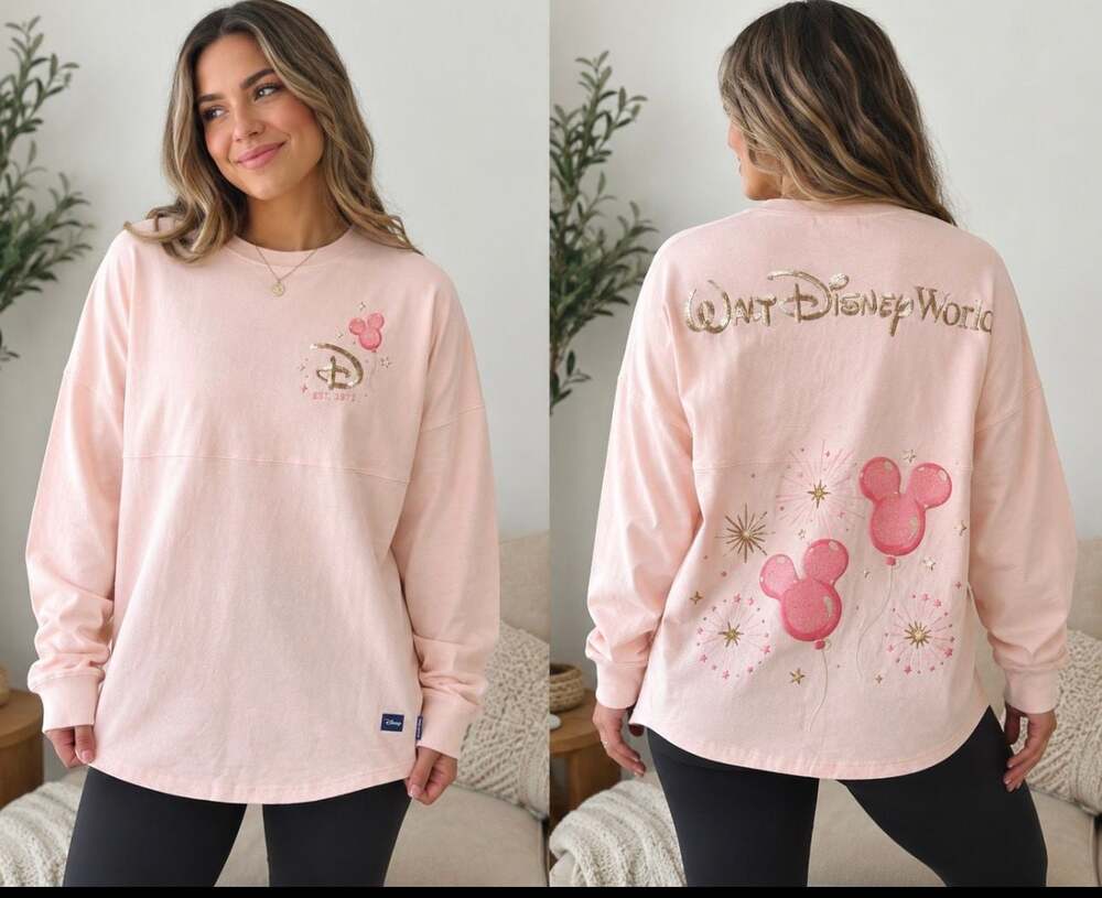 Walt Disney World Pink Mickey Balloon Sequin Spirit Jersey Size XS with Disney s